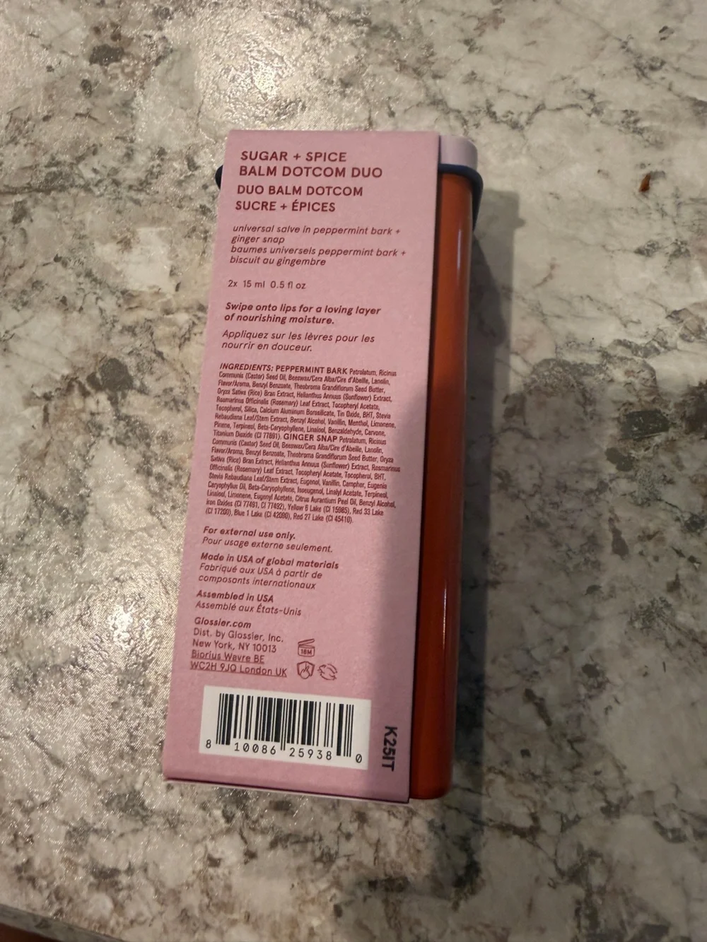 NIB Glossier Sugar + Spice Balm Dotcom Duo